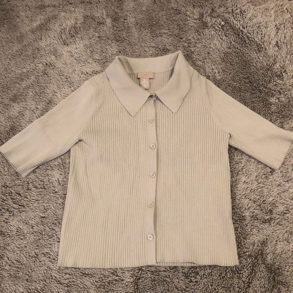 H&M Ribbed Knit Blouse